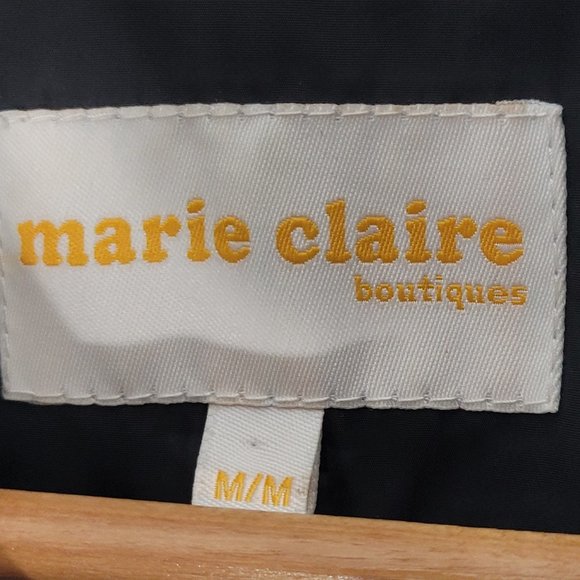 Marie Claire Boutiques Women's Black Button Up Polyester Trench Coat Jacket M - Picture 5 of 11